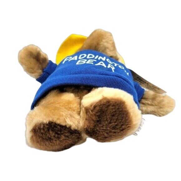 VTG Eden Paddington Bear Plush Brown 9.5" Yellow Hat Blue Sweatshirt Tag Attach - Picture 8 of 12